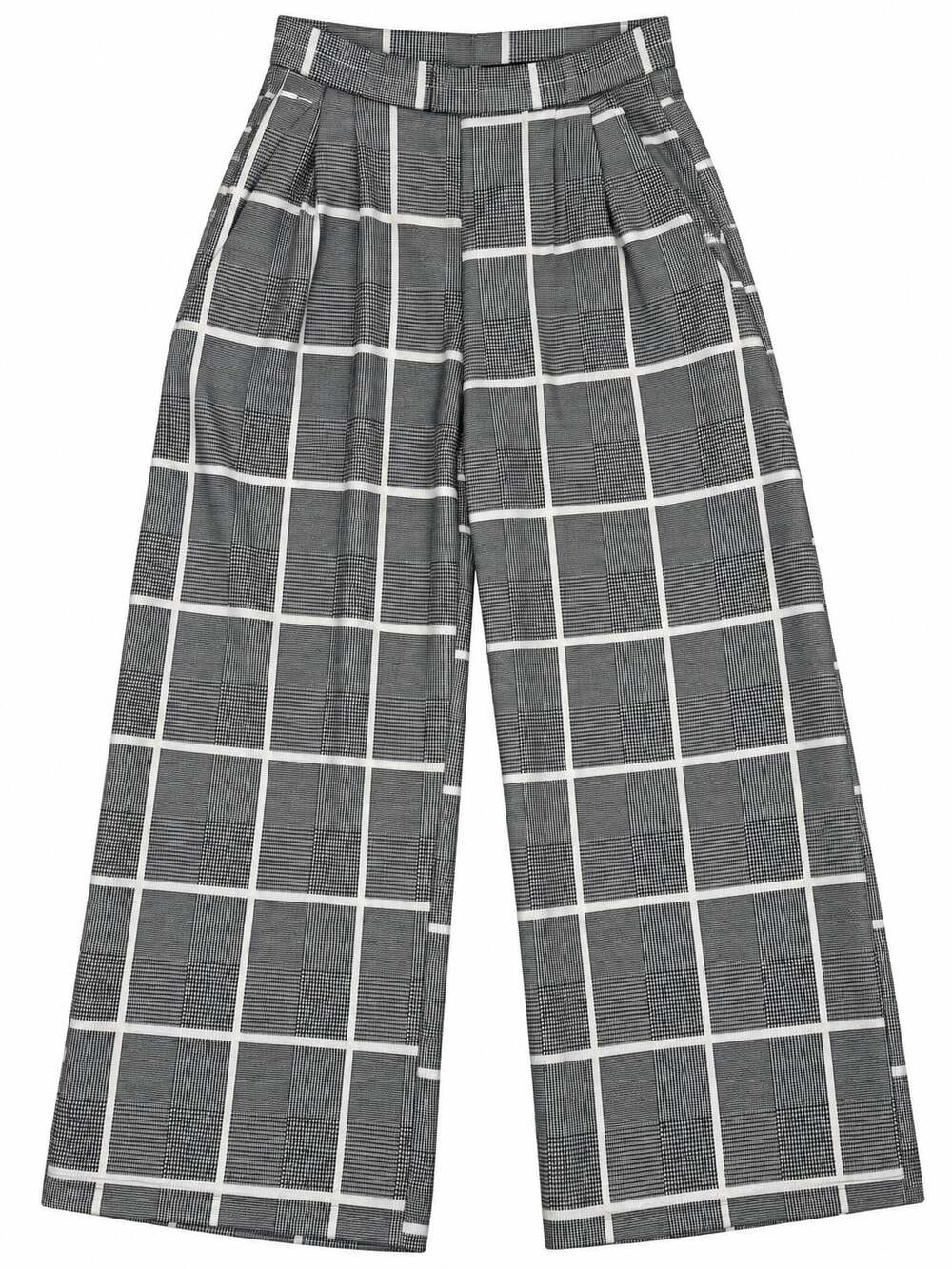 Piphany Sullivan Wide Leg Pants XS  Plaid Pleated Palazzo Trousers NWT